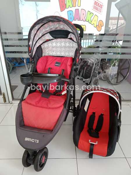 Stroller 2in1 BABYELLE BRAVO T.5 *Merah (BP. MFA)