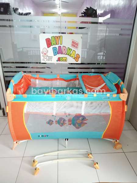 Box Bayi / Tempat Tidur Bayi Parasut L'ABEILLE "FIRST" Biru Orange *SECOND