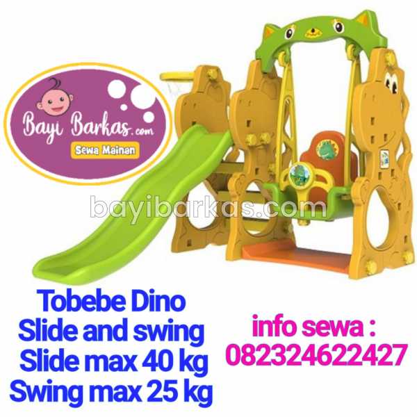 (Sewa Mainan) TOBEBE DINO Slide & Swing