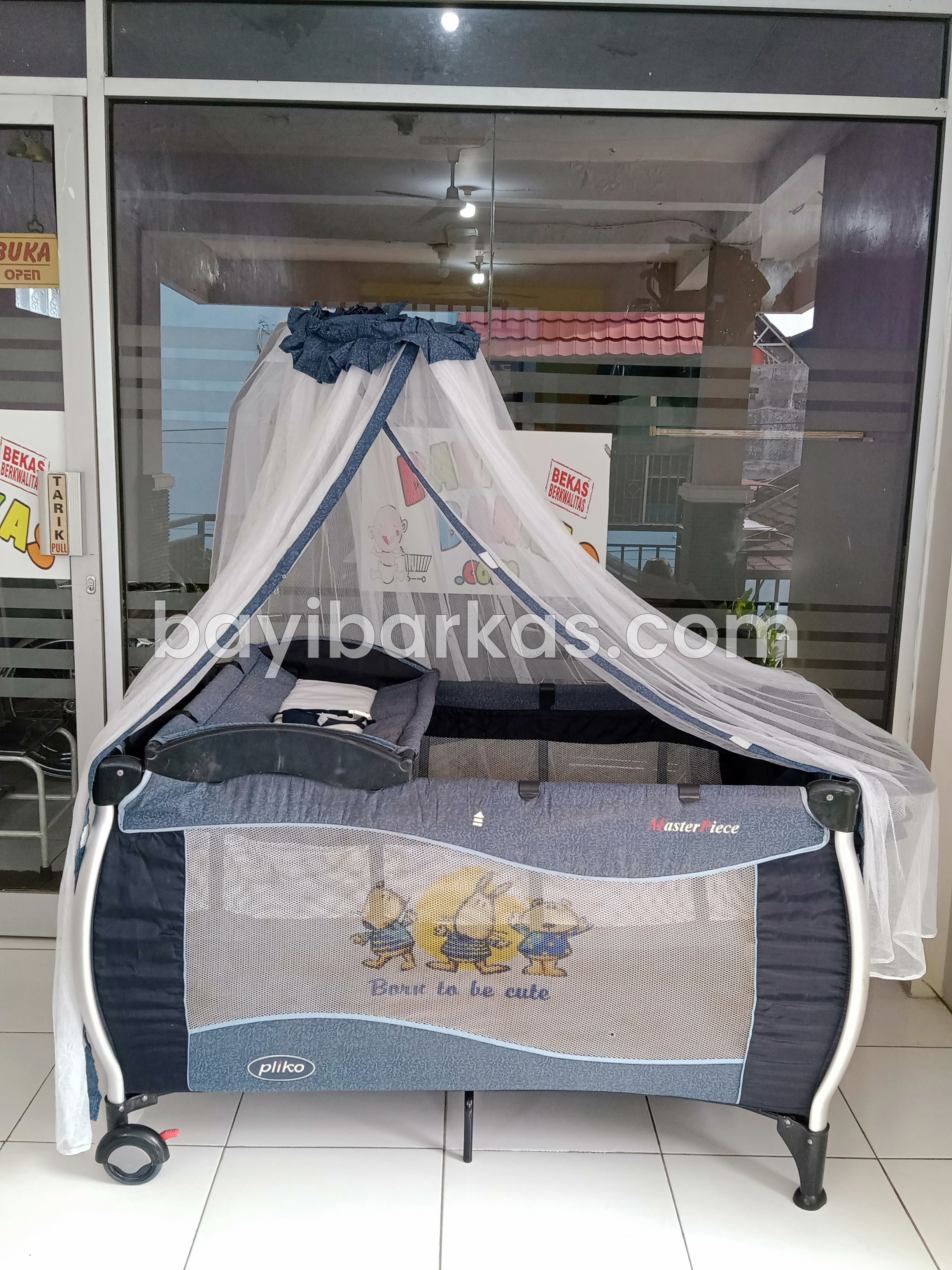 Box Bayi / boks tempat tidur bayi PLIKO "born to be cute'' biru *SECOND (BP.MFA)