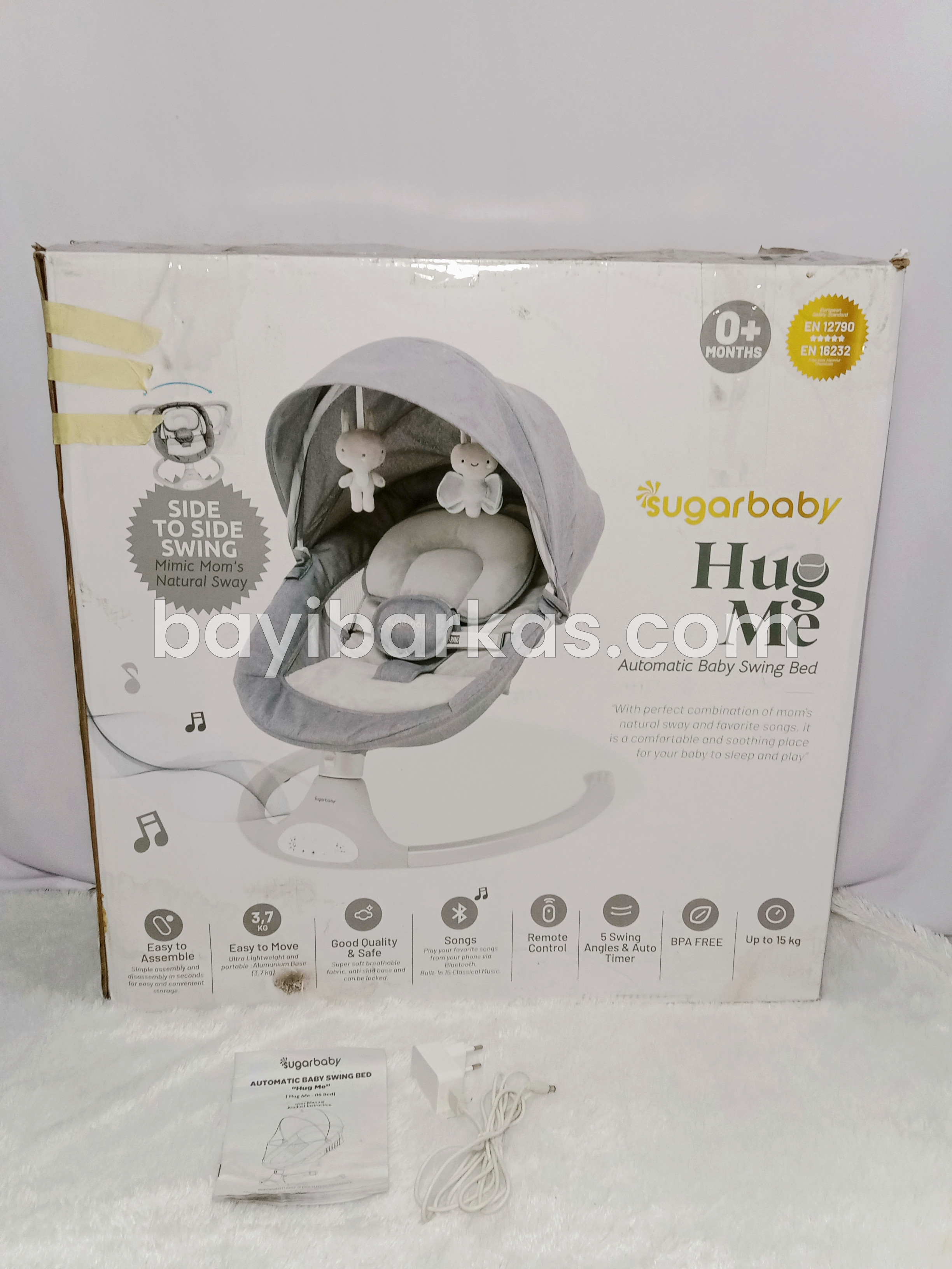 Baby Swing Automatic SUGAR BABY "HUG ME-06 BED" (GREY) *SECOND (BP.VA)