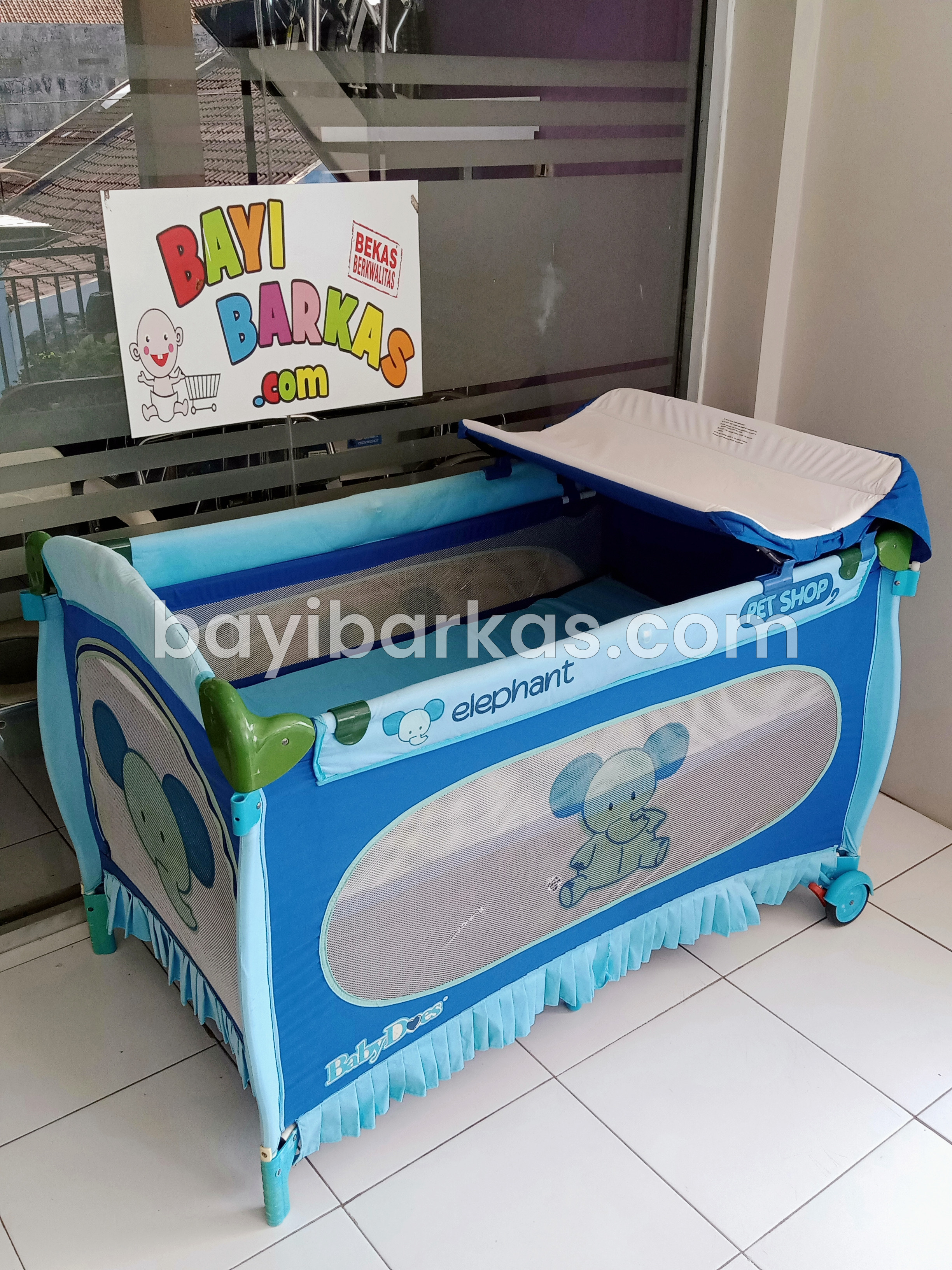 Box bayi / tempat tidur bayi BABY DOES The Pet Shop 2 "Elephant" (Biru) *Second 