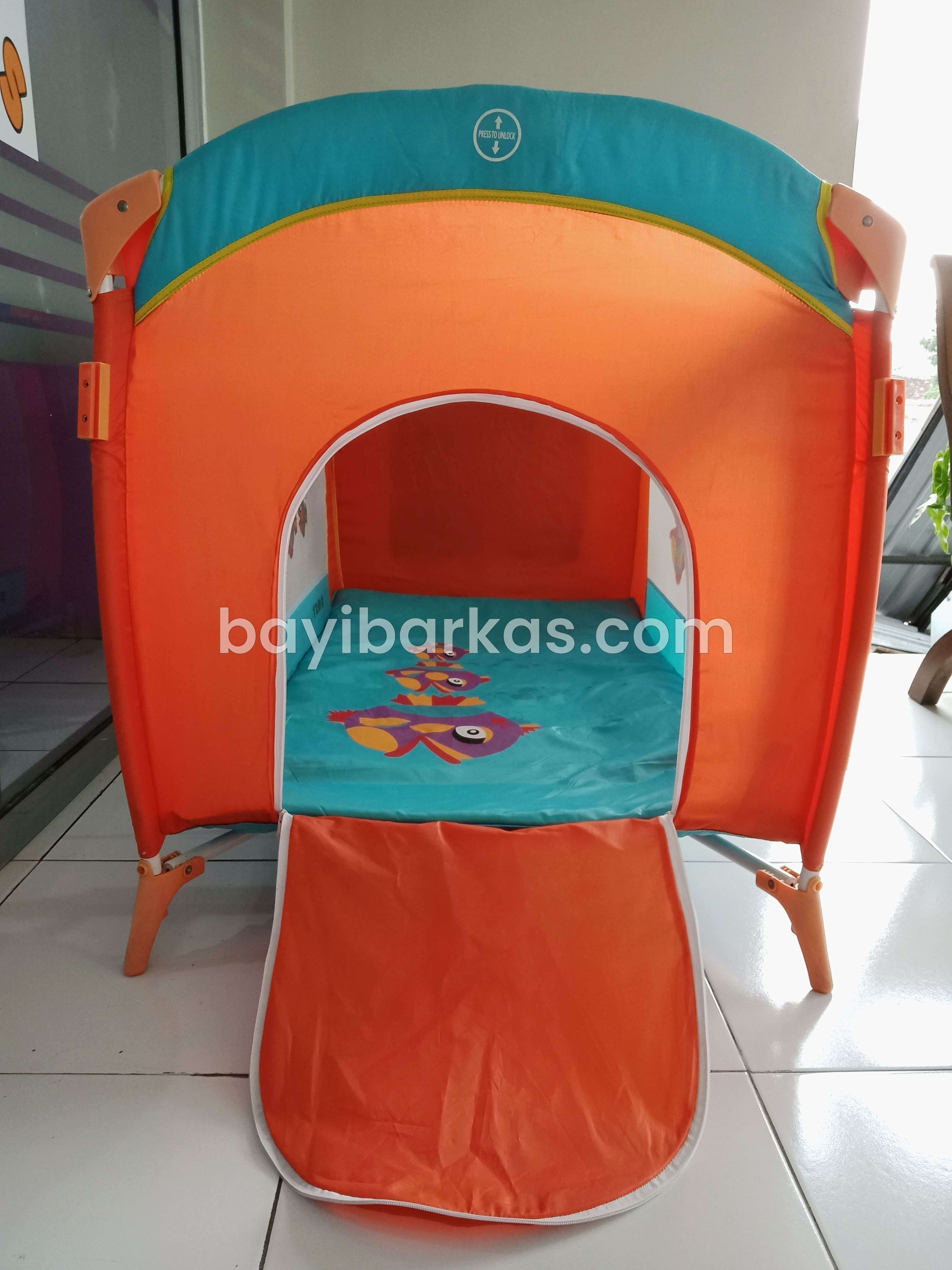 Box Bayi / Tempat Tidur Bayi Parasut L'ABEILLE "FIRST" Biru Orange *SECOND