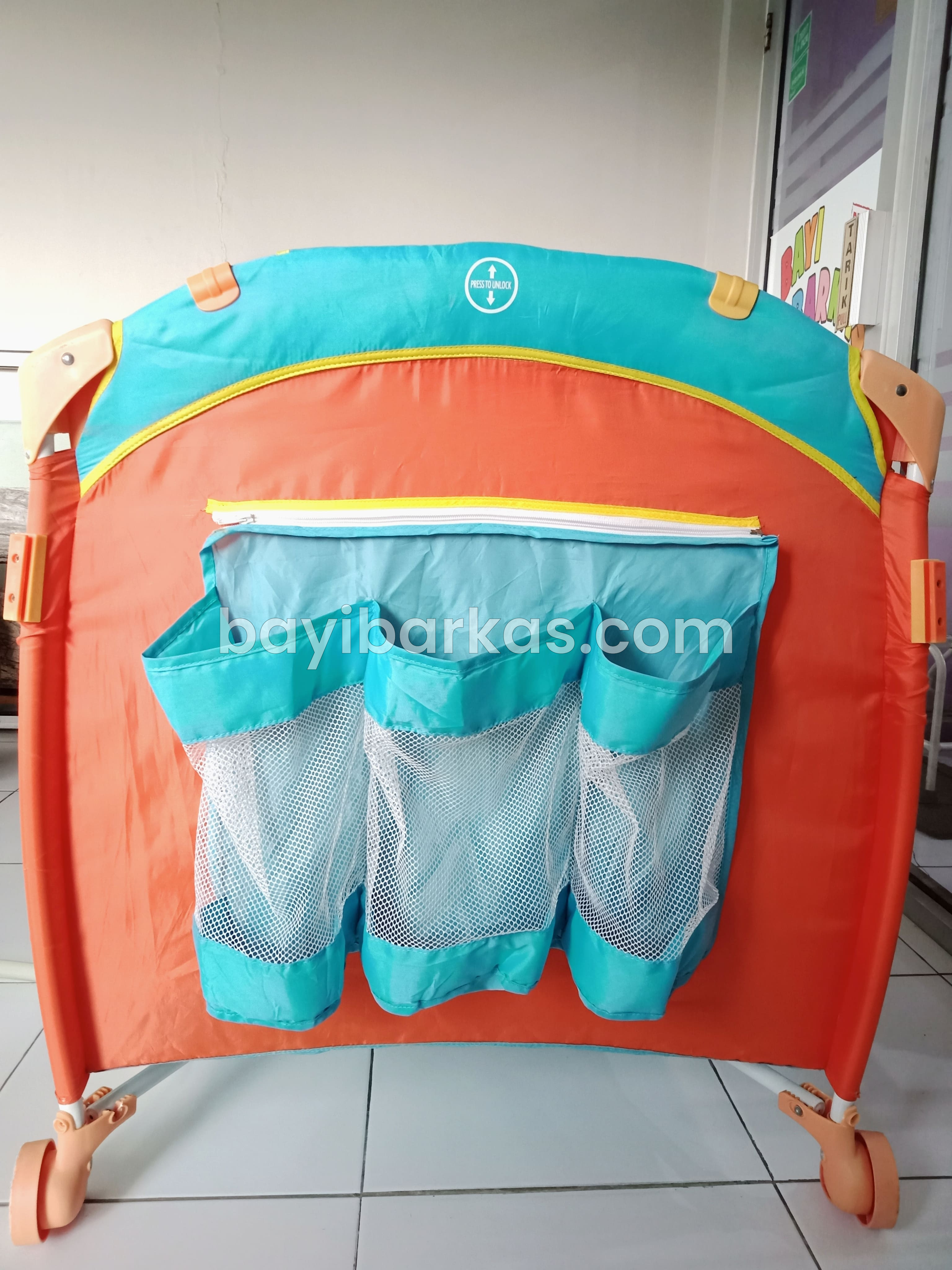 Box Bayi / Tempat Tidur Bayi Parasut L'ABEILLE "FIRST" Biru Orange *SECOND