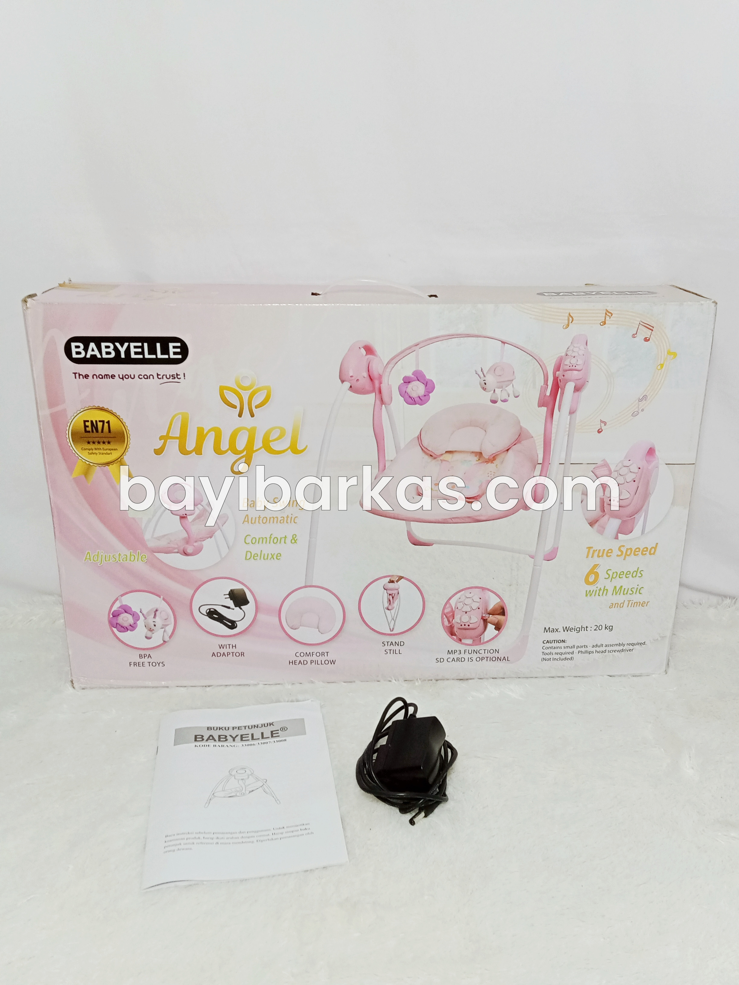 Baby Swing Elektrik merk BABY ELLE ''Angel'' Pink *SECOND