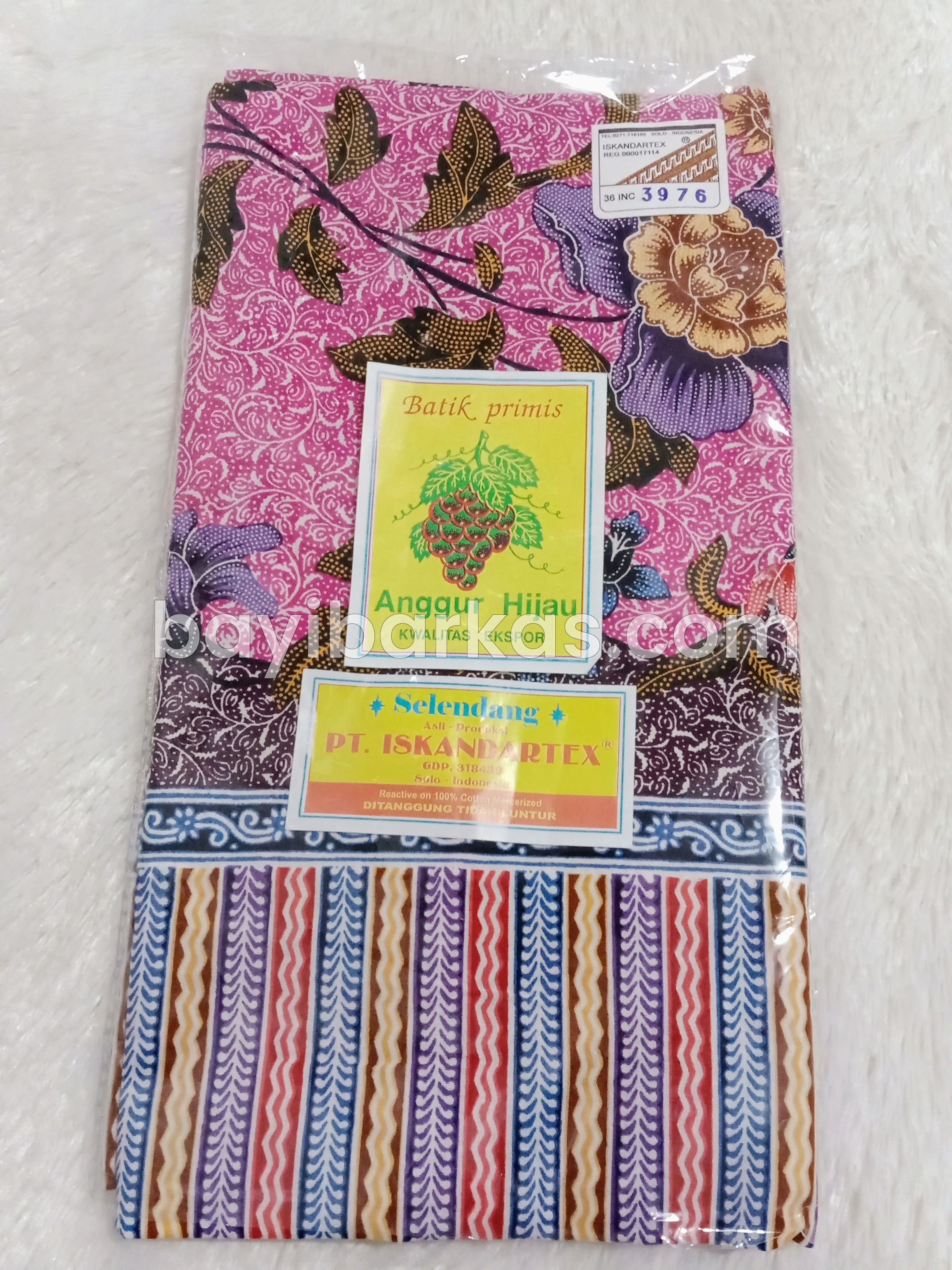 Gendongan Jarik Bayi BATIK PRIMIS ANGGUR HIJAU (Pink) *EX-KADO