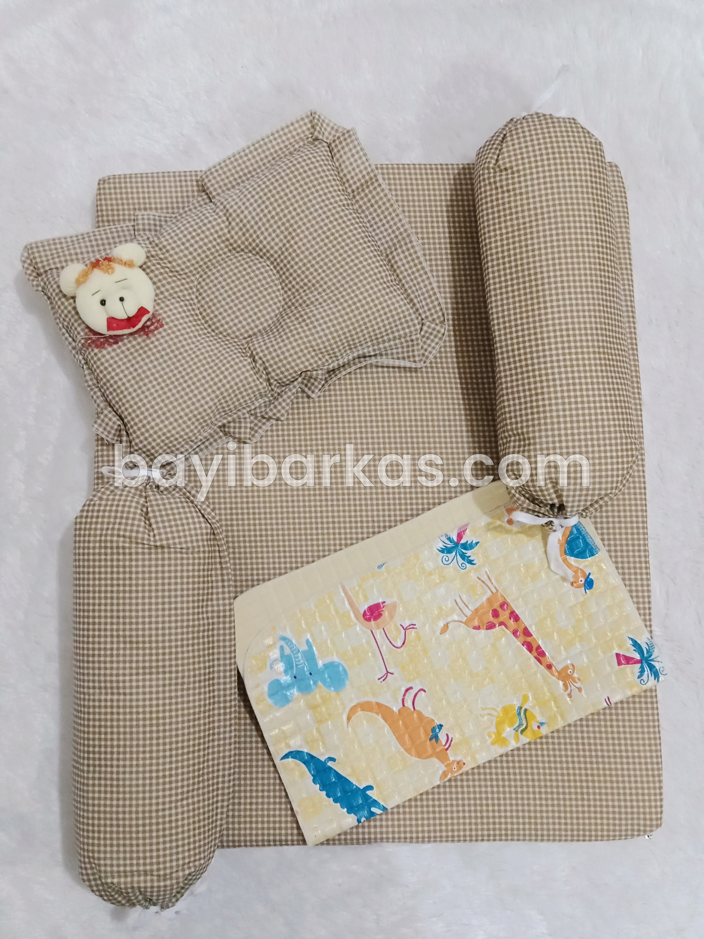 Set Kasur Matras Bantal Guling kotak Coklat *EX-KADO