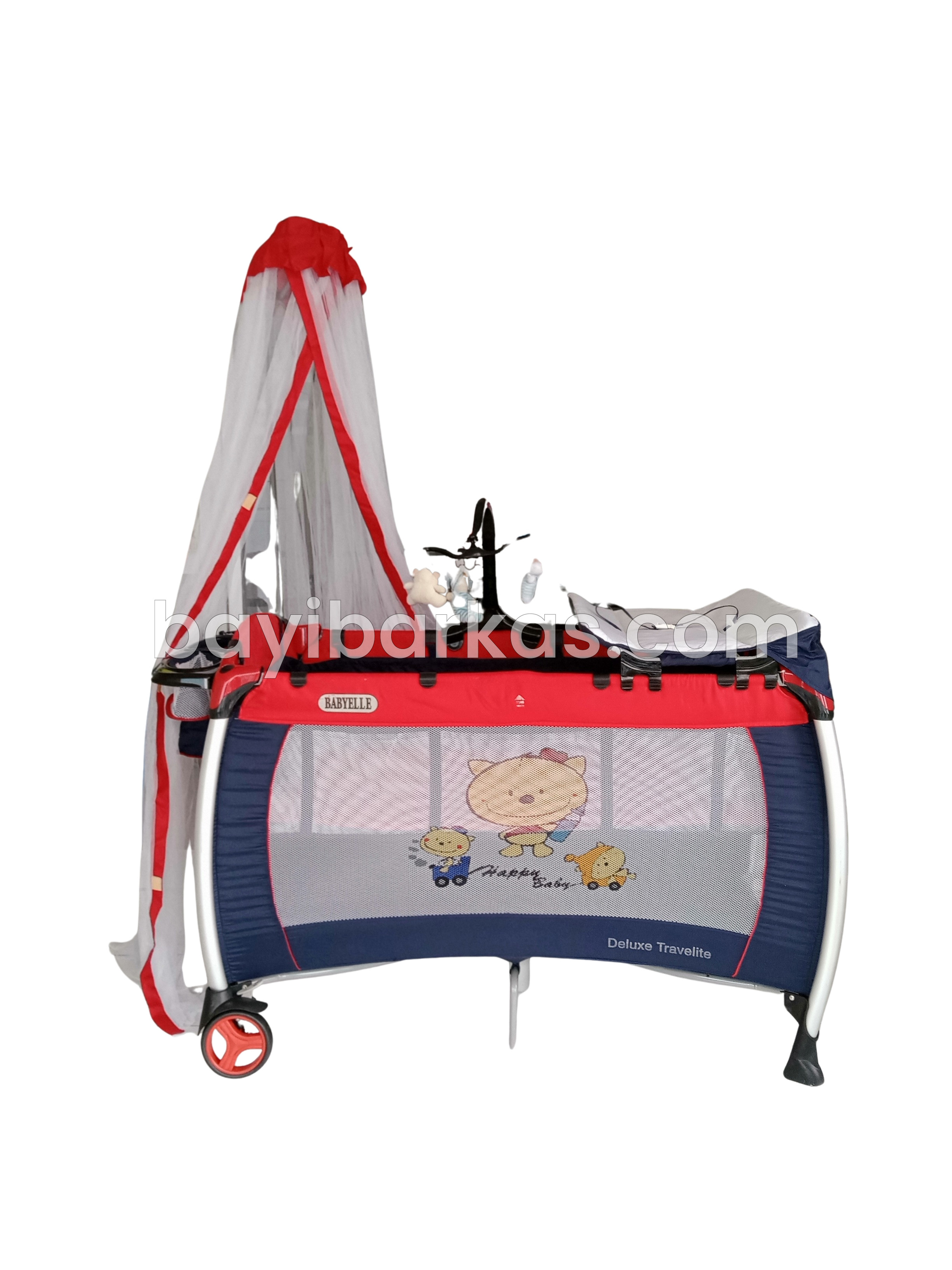 Box Bayi / boks tempat tidur bayi BABYELLE "Deluxe Travelite'' Merah-Navy *SECOND (BP.MFA)