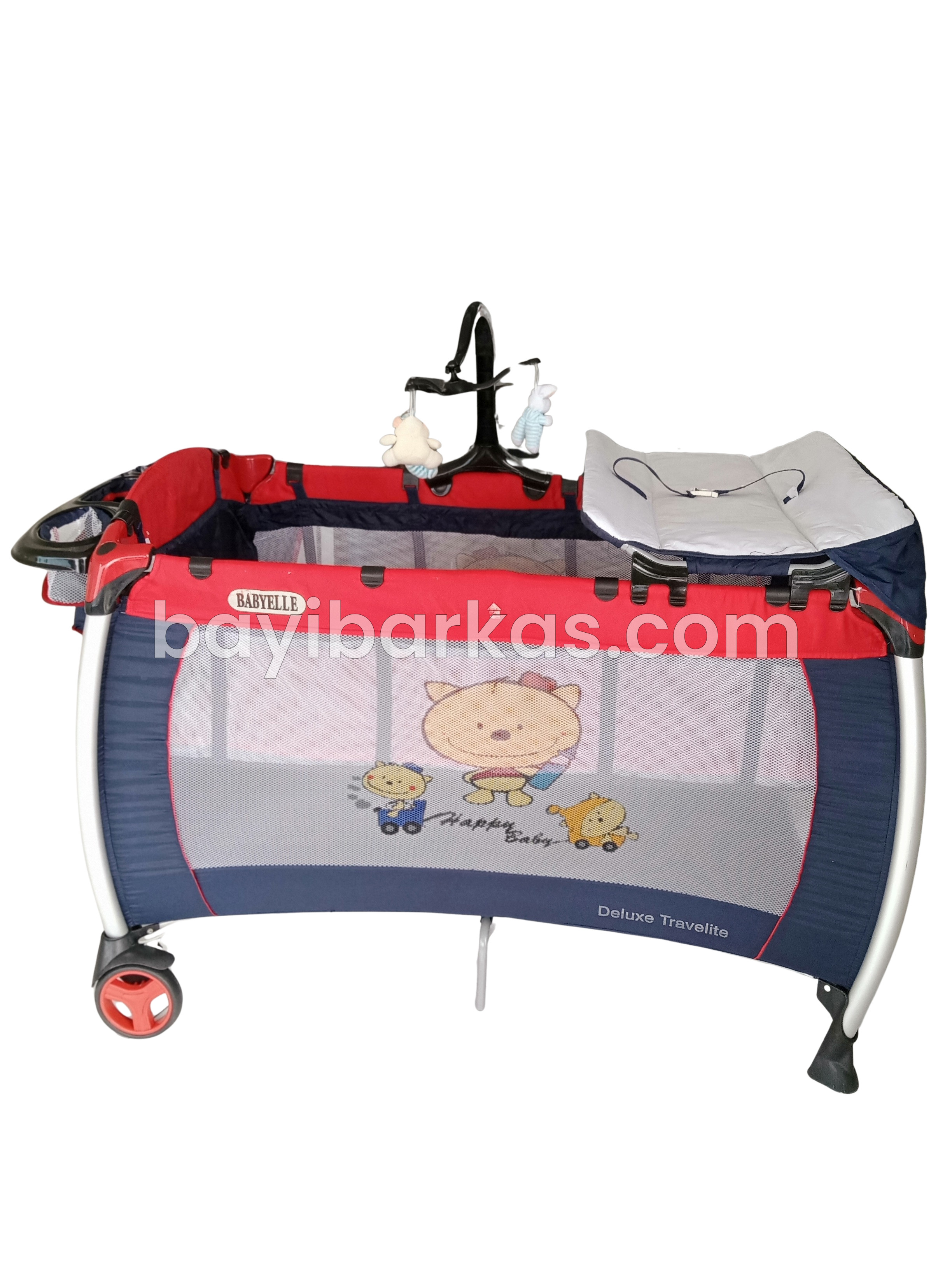 Box Bayi / boks tempat tidur bayi BABYELLE "Deluxe Travelite'' Merah-Navy *SECOND (BP.MFA)