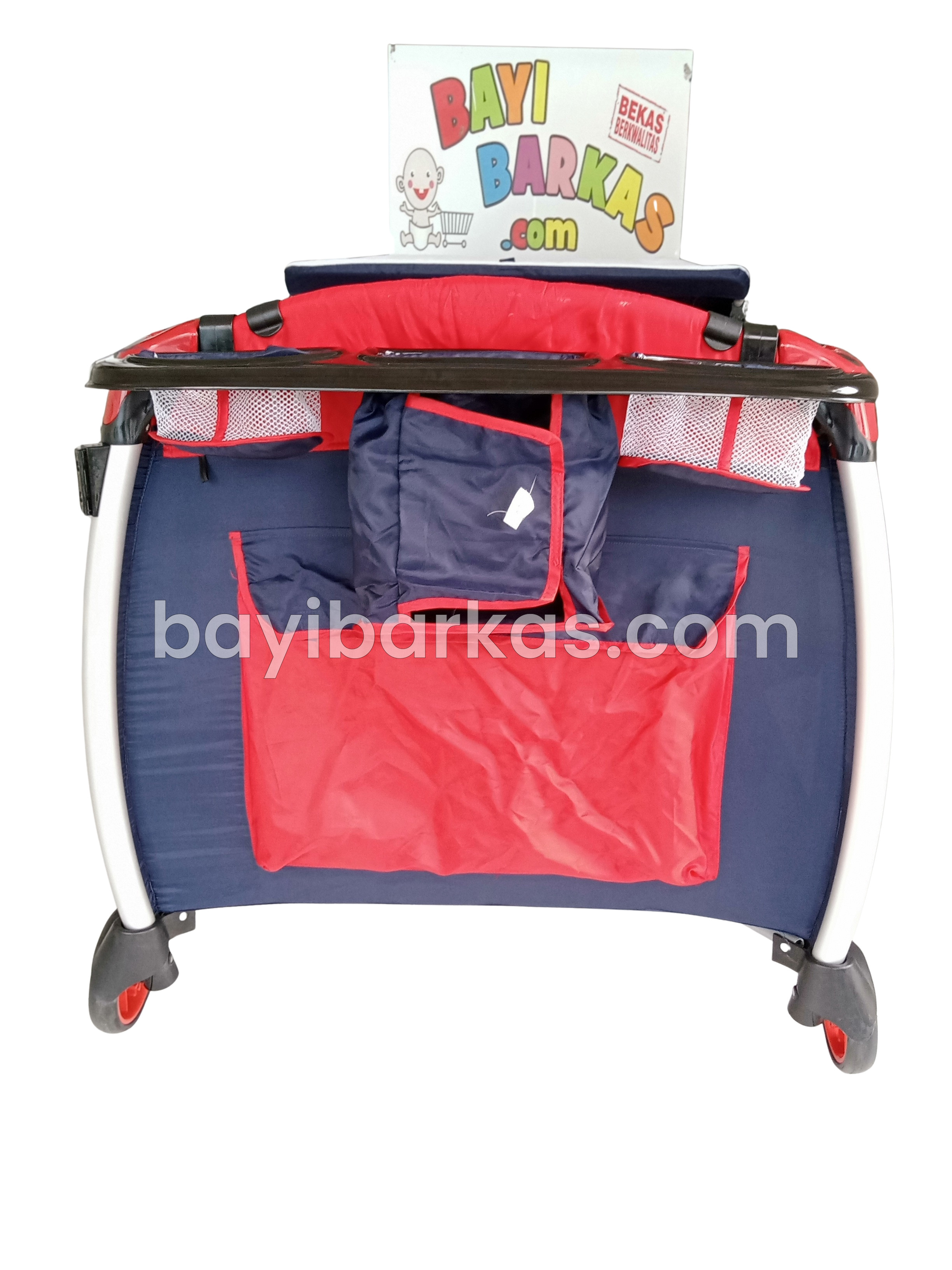 Box Bayi / boks tempat tidur bayi BABYELLE "Deluxe Travelite'' Merah-Navy *SECOND (BP.MFA)