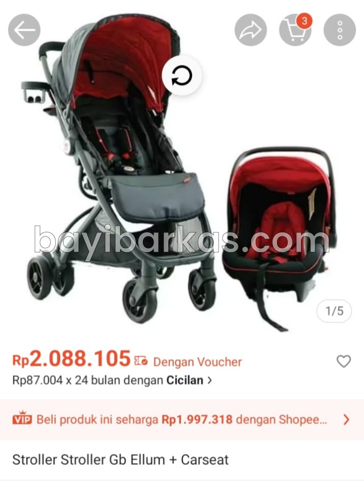 Stroller 2in1 Cocolatte x GB '1008 Ellum' LIKE NEW
