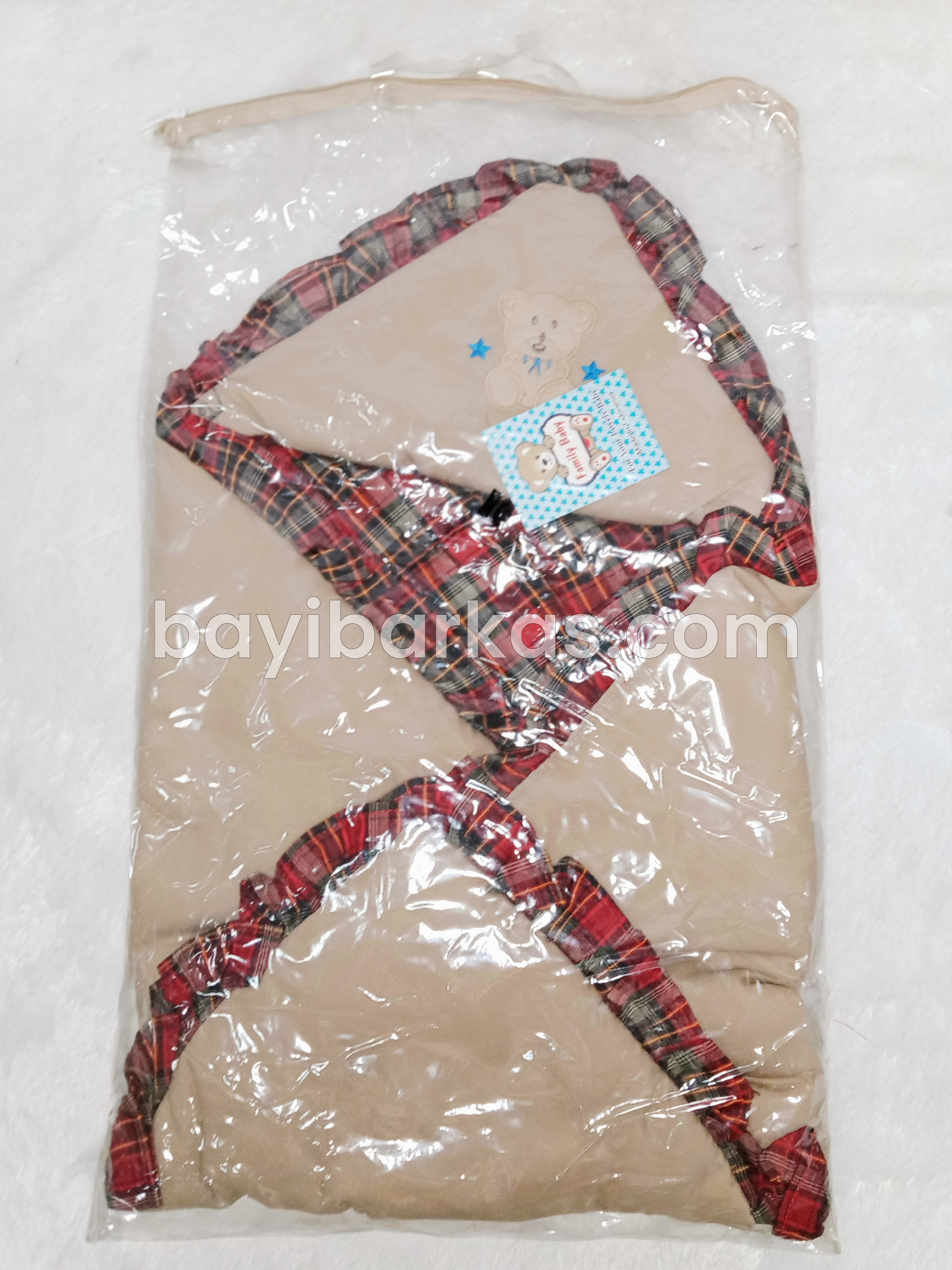 Selimut Tudung Bayi Merek Family Baby Biru dan Cream *NEW (TJ.144-4/NA)